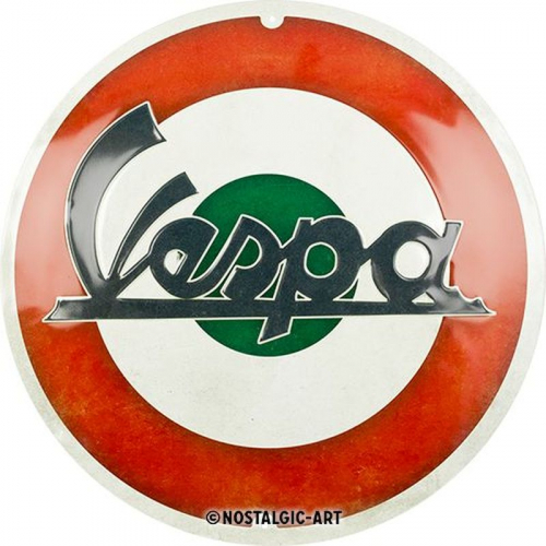 Blechschild Vespa rund 1